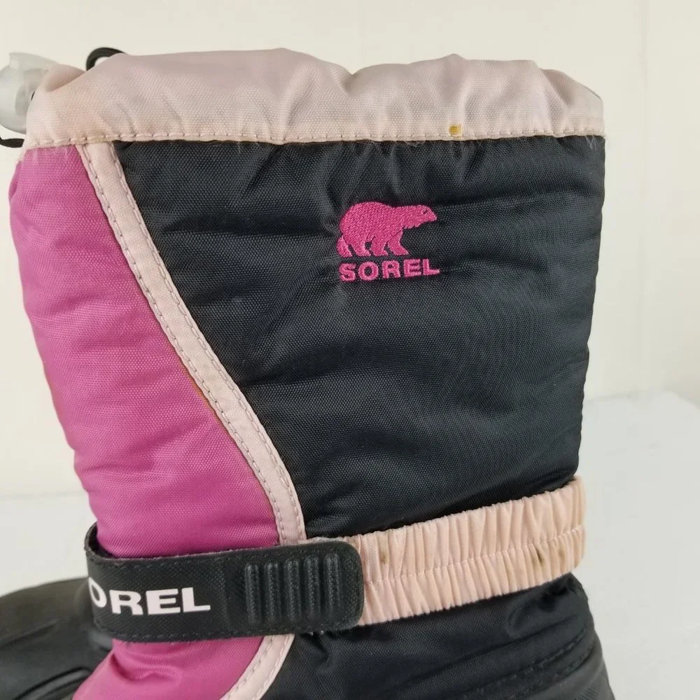 Sorel‎ Girls Sz 3 Pink Warm Winter Show Boots Insulated Waterproof